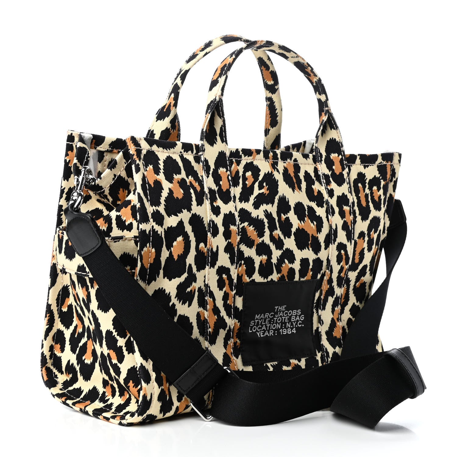 Marc Jacobs Cotton Canvas Leopard Print Medium The Traveler Tote Bag 3 of 9