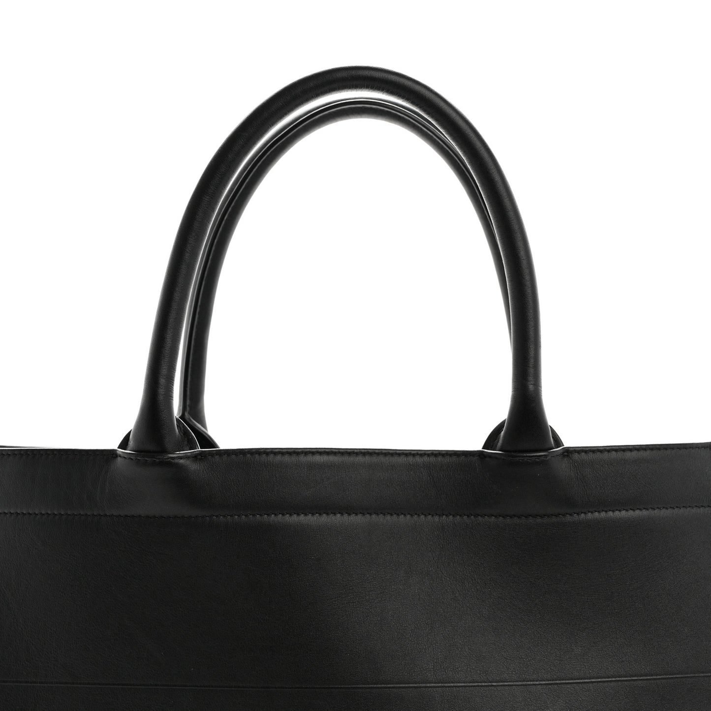 Calfskin Embossed Medium Book Tote Black