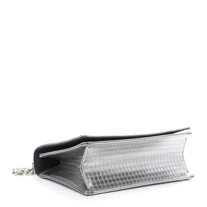 Christian Dior Metallic Patent Micro-Cannage Diorama Flap Bag Silver 4 of 9
