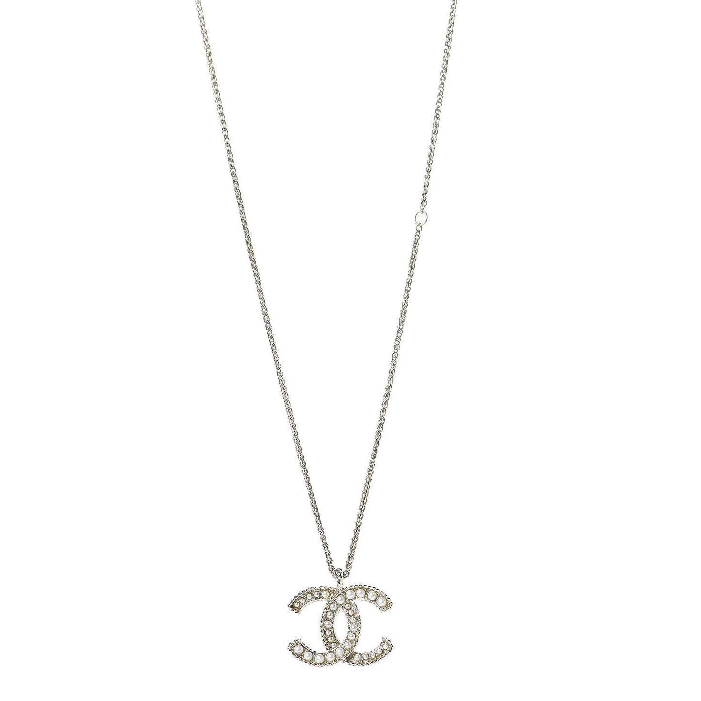 Pearl CC Pendant Necklace Gold