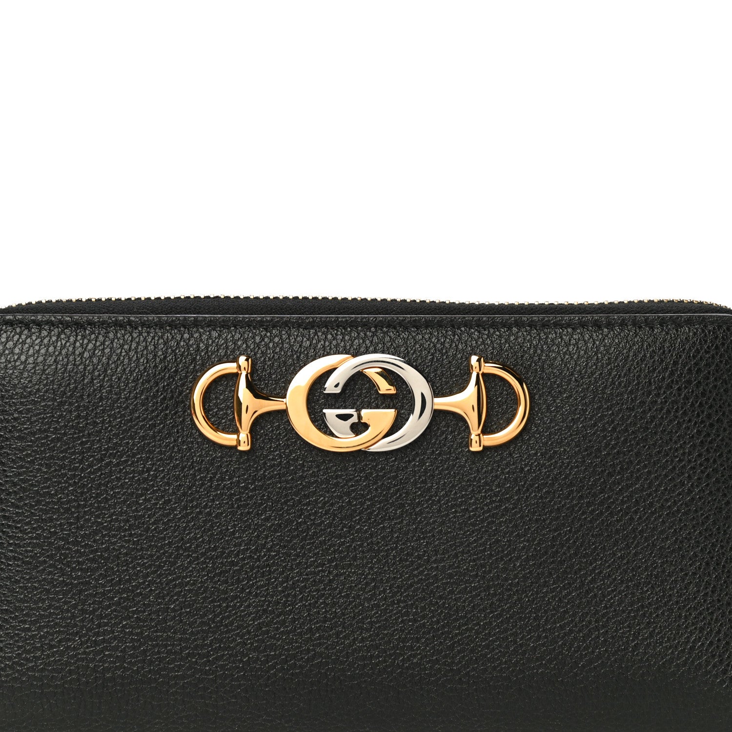 Gucci Grainy Calfskin Zumi Zip Around Wallet Black 6 of 8