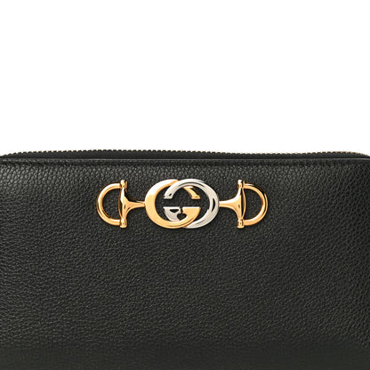 Gucci Grainy Calfskin Zumi Zip Around Wallet Black 6 of 8