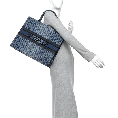 Christian Dior Oblique Denim Large Book Tote Blue 2 of 11