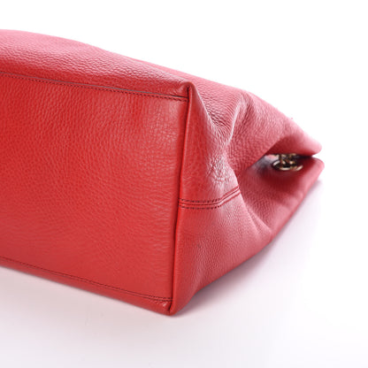 Gucci Pebbled Calfskin Large Soho Chain Shoulder Bag Tabasco Red 9 of 20