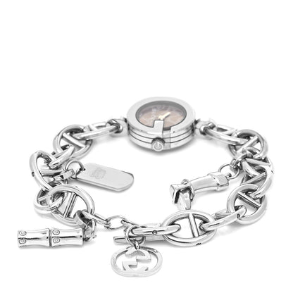 Gucci Stainless Steel 22mm G Charms Quartz Watch Brown 3 of 5