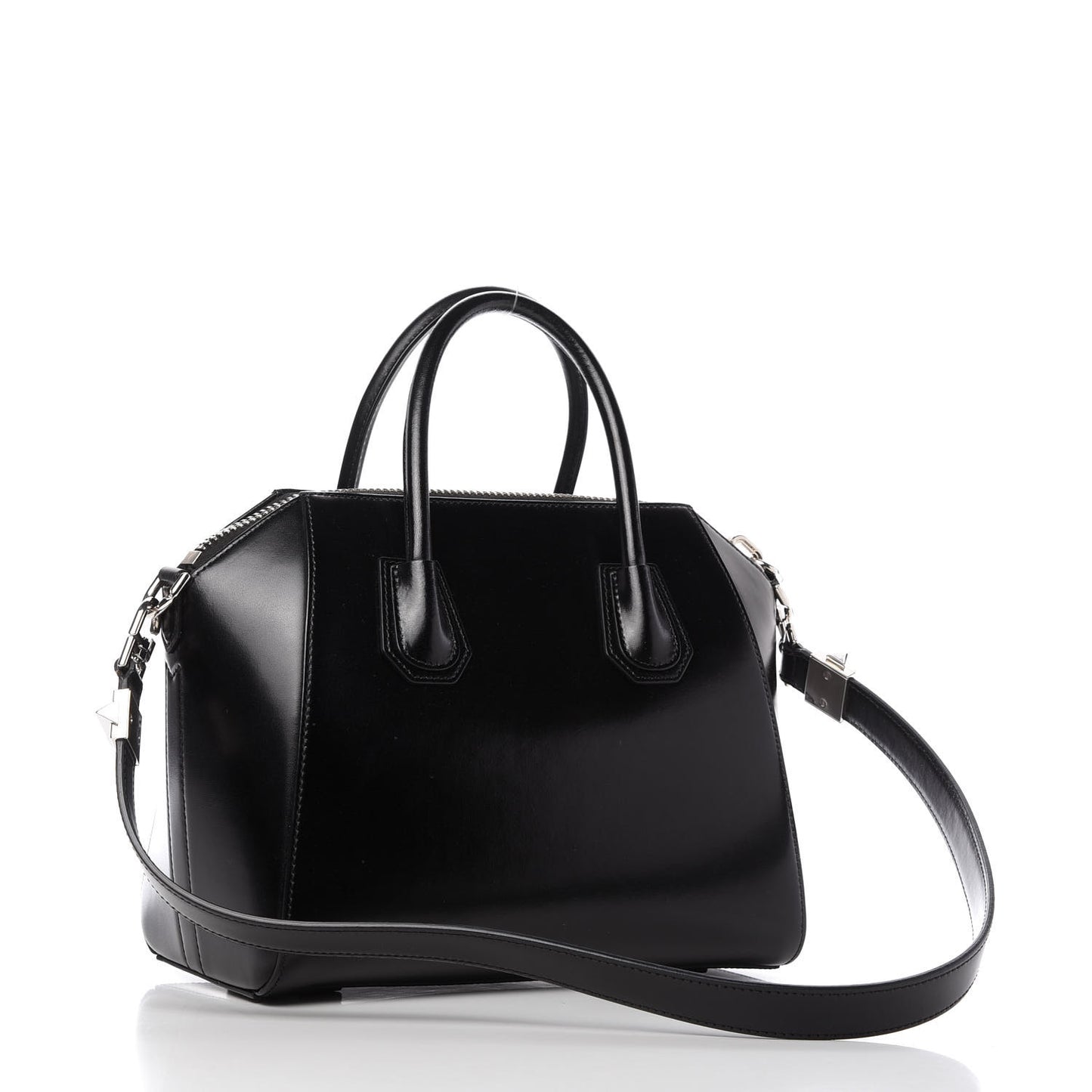 Shiny Lord Calfskin Small Antigona Black