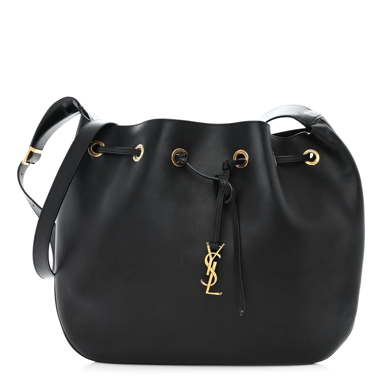 Saint Laurent Smooth Calfskin Paris VII Large Flat Hobo Black 3 of 19
