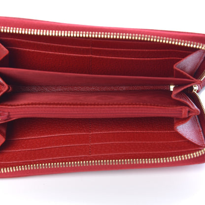 Gucci Canvas Sylvie Stripe Logo Zip Around Wallet Mystic White Hibiscus Red Maritime 5 of 7