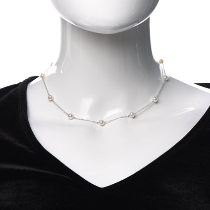 Mikimoto 18K White Gold Akoya Pearl 5.5-6mm Station Necklace 2 of 4