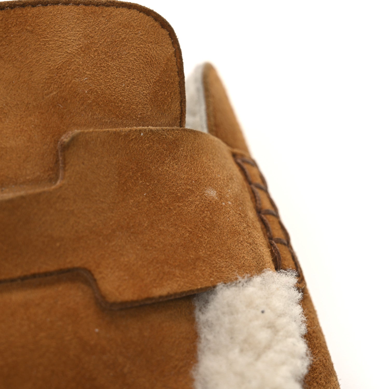 Hermes Suede Goatskin Shearling Go Mules 37.5 Beige Kraft Ecru 11 of 11