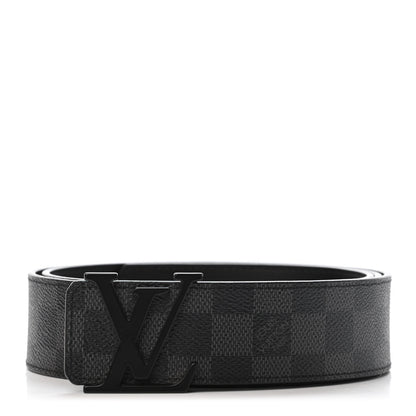 Louis Vuitton Damier Graphite 40mm LV Initiales Belt 105 42 1 of 5