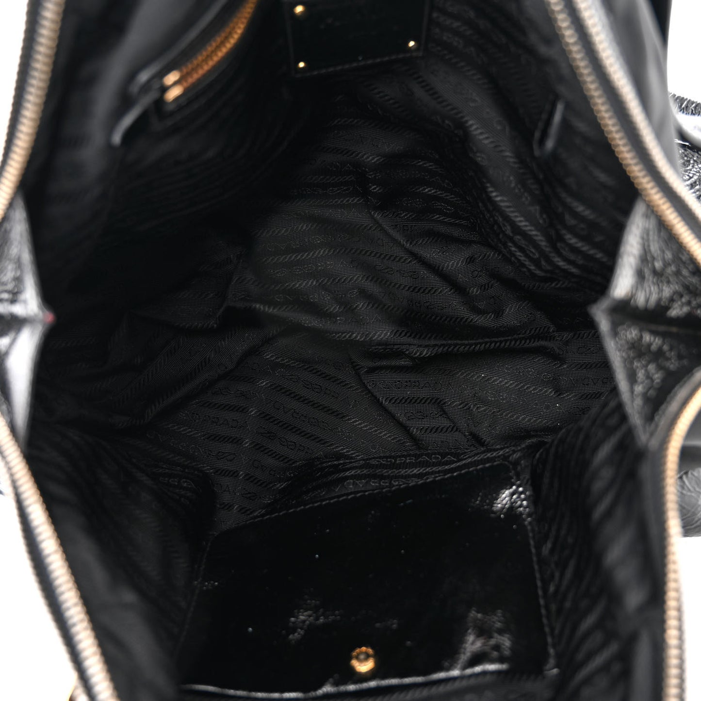 Tessuto Nylon Vernice Dome Satchel Black