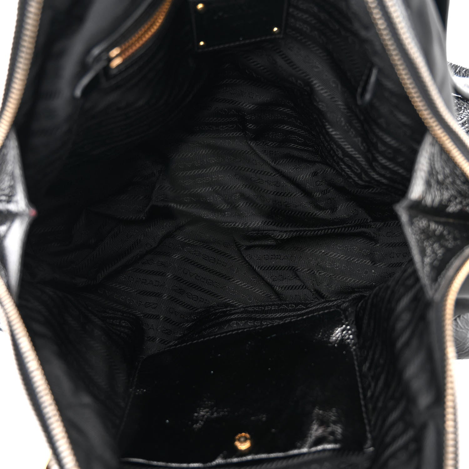 Prada Tessuto Nylon Vernice Dome Satchel Black 5 of 10