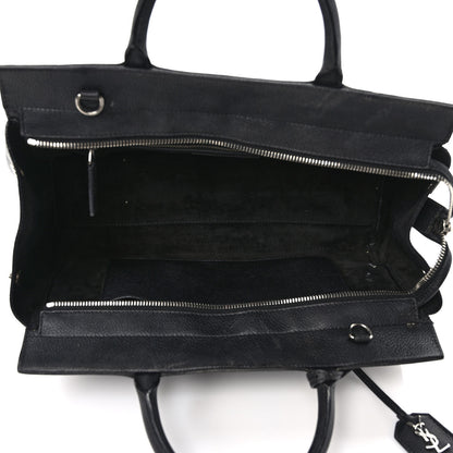 Saint Laurent SAINT LAURENT Grained Calfskin Small Cabas Rive Gauche Black 5 of 9