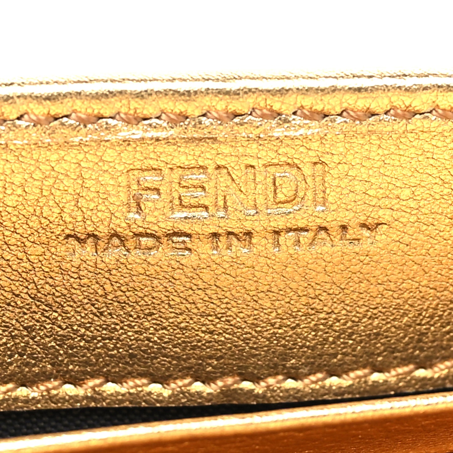 Vitello Catalan Mirror FF 1974 Embossed Continental Wallet Gold