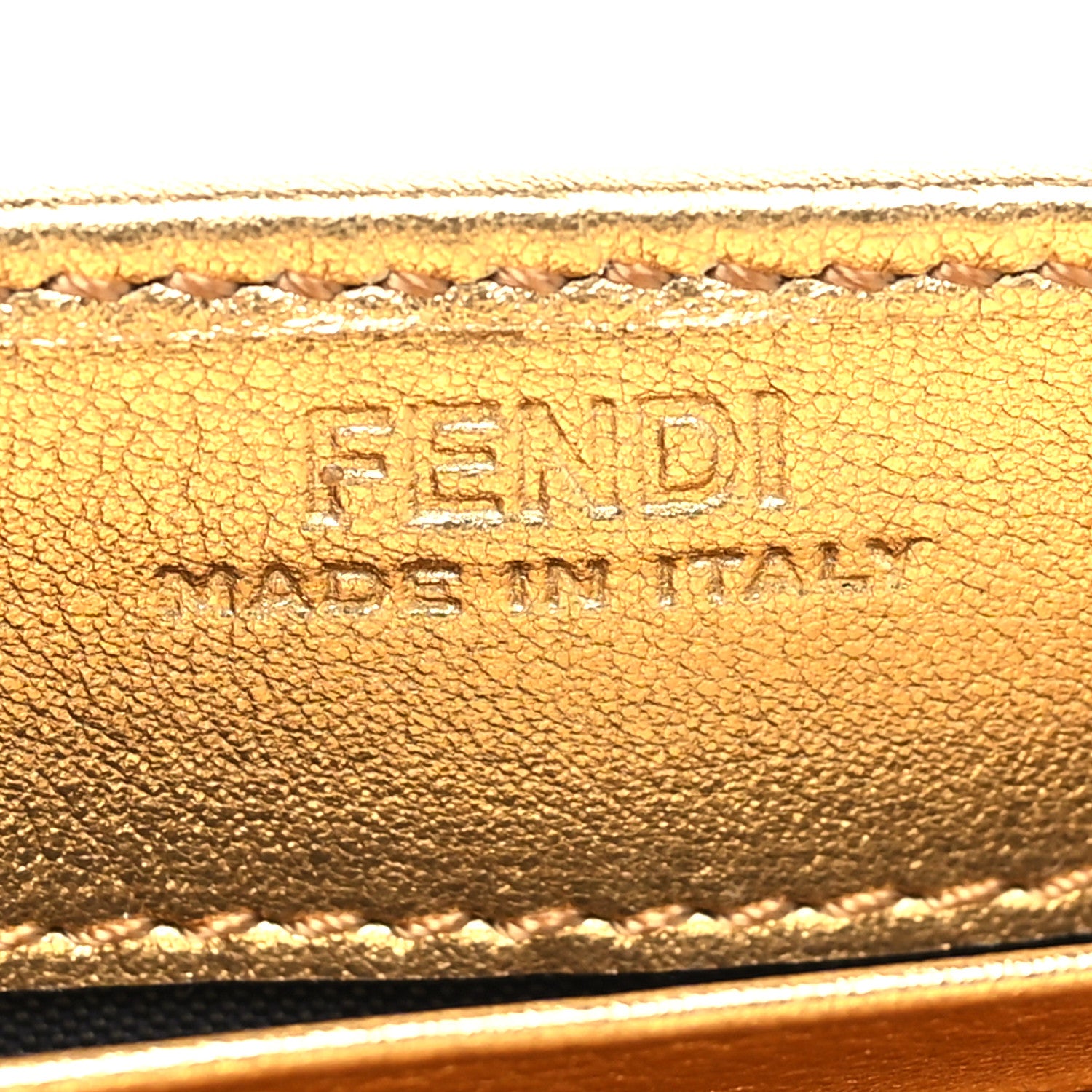 Fendi Vitello Catalan Mirror FF 1974 Embossed Continental Wallet Gold 6 of 10
