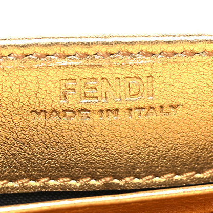 Fendi Vitello Catalan Mirror FF 1974 Embossed Continental Wallet Gold 6 of 10