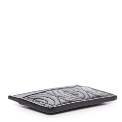Gucci Calfskin G Rhombus Quilted Card Holder Black 4 of 7