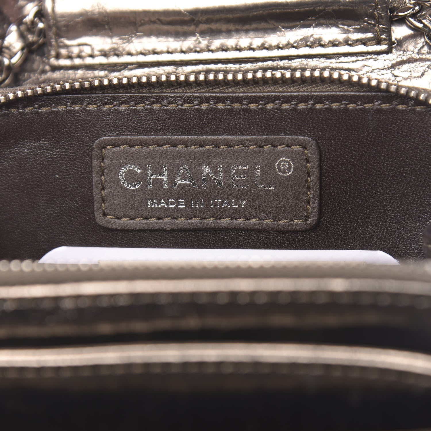 Chanel Crackled Aged Calfskin Mini Crossbody Flap Pewter 6 of 10