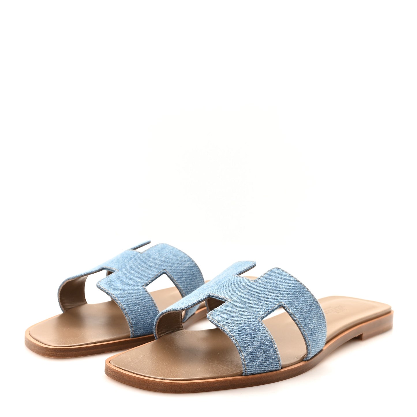 Denim Canvas Oran Sandals 39 Bleu Clair