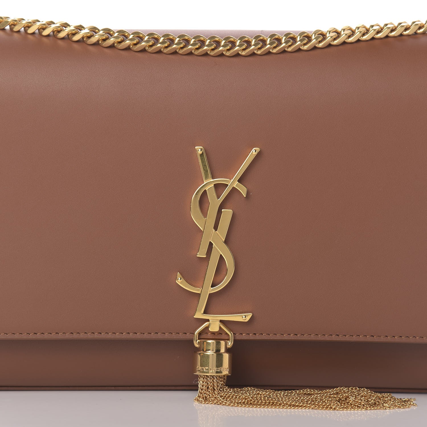 Saint Laurent Smooth Calfskin Medium Classic Monogram Kate Tassel Satchel Fauve 11 of 11