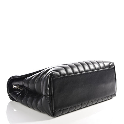 Saint Laurent Calfskin Y Quilted Monogram Medium Loulou Chain Satchel Black 3 of 11