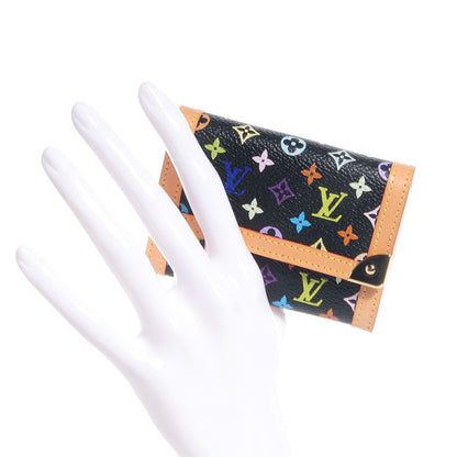 Louis Vuitton Monogram Multicolor Porte-Monnaie Plat Coin Purse Black 2 of 8