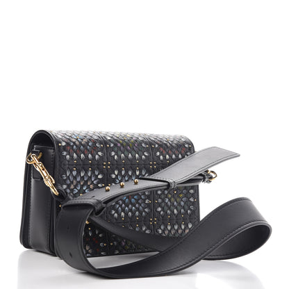 Christian Dior Calfskin Studded Floral Dio(r)evolution Flap Bag Black 3 of 7
