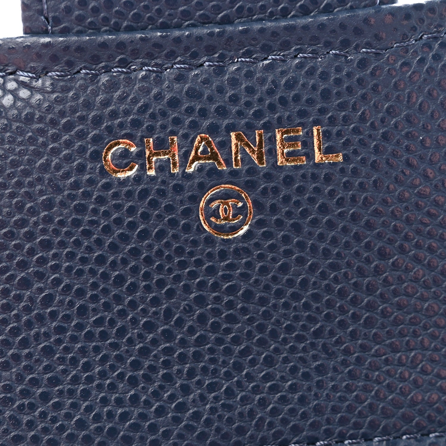Chanel Caviar Quilted Compact Flap Wallet Navy 6 of 9