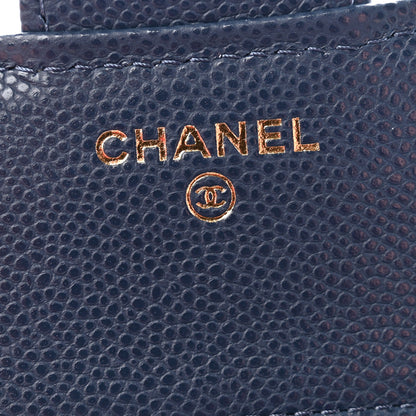 Chanel Caviar Quilted Compact Flap Wallet Navy 6 of 9