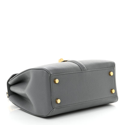 Celine Grained Calfskin Small 16 Top Handle Bag Medium Grey 4 of 15
