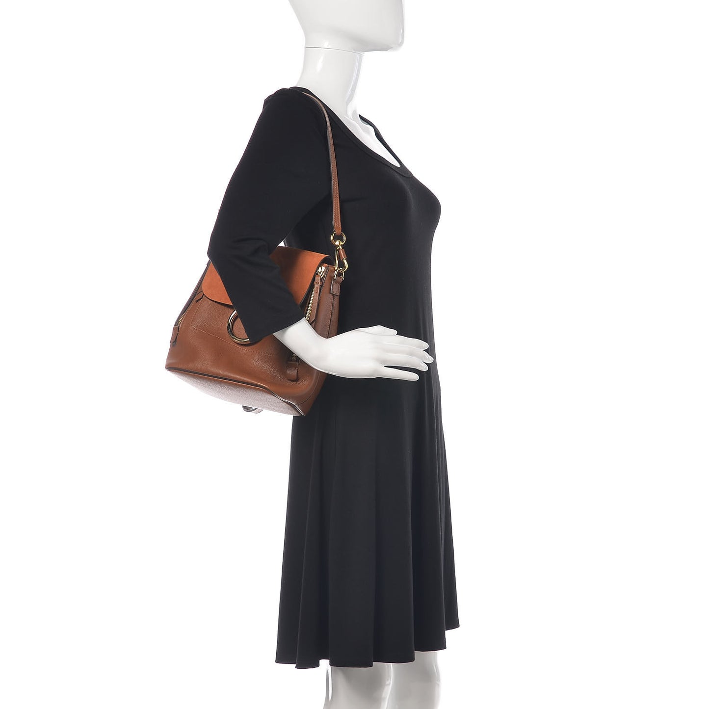 Suede Calfskin Small Faye Backpack Tobacco