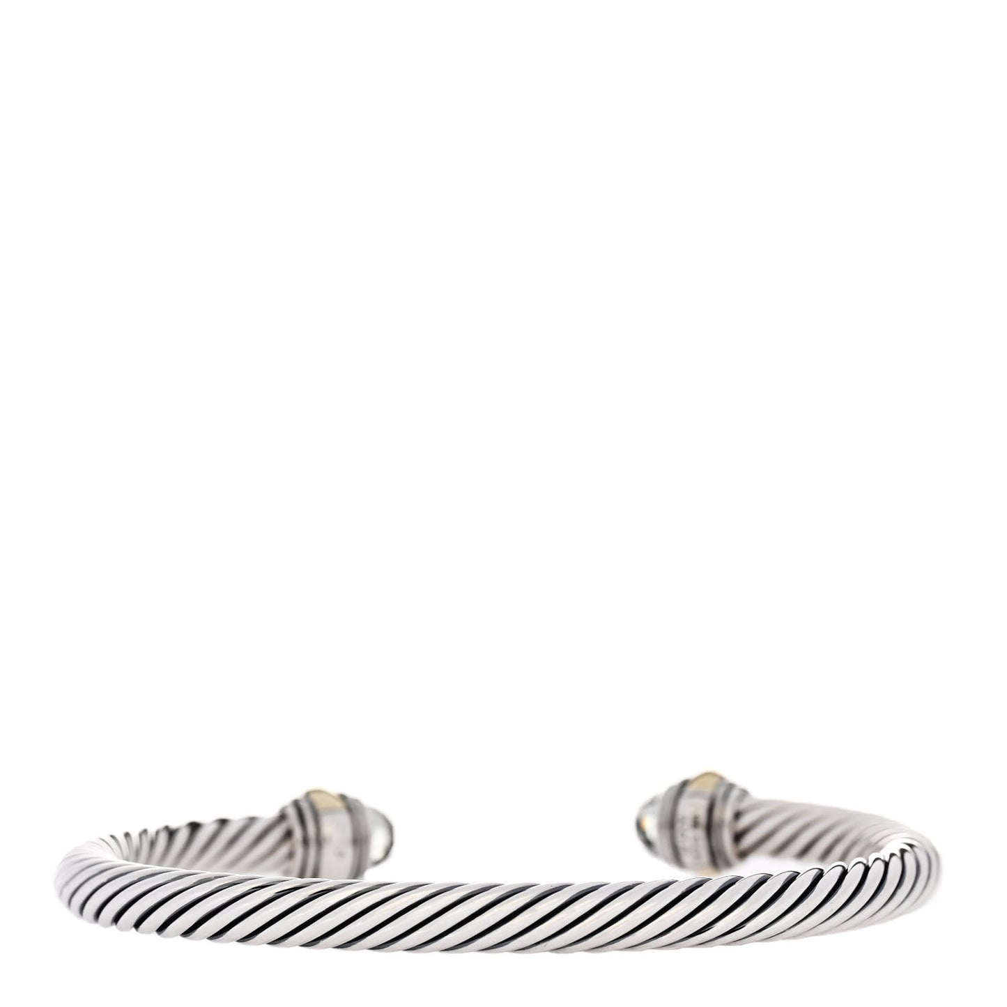 Sterling Silver 14K Yellow Gold Prasiolite 7mm Cable Classics Bracelet