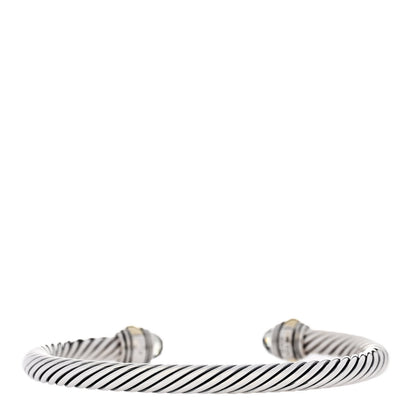 David Yurman Sterling Silver 14K Yellow Gold Prasiolite 7mm Cable Classics Bracelet 2 of 5