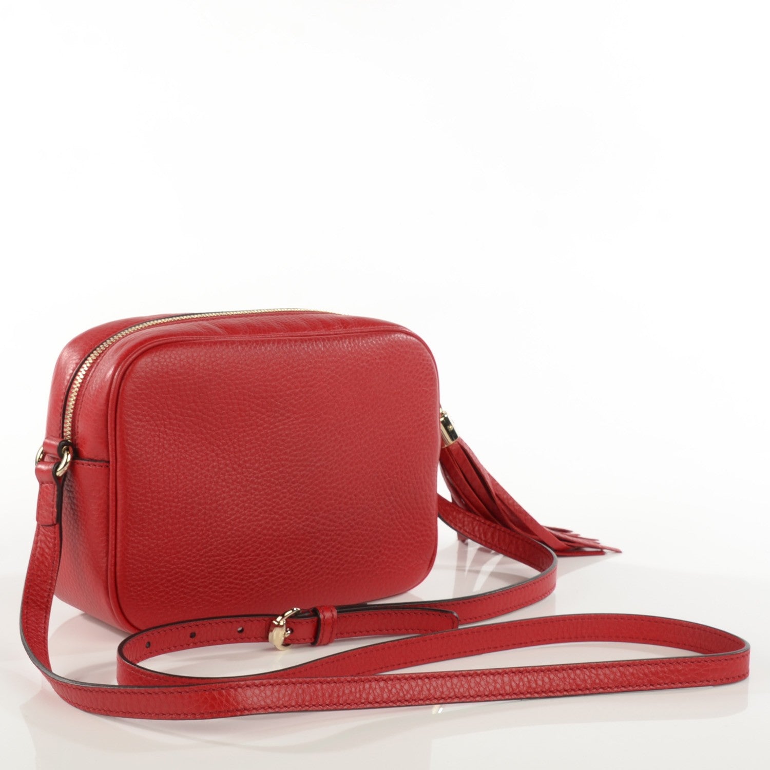 Gucci Pebbled Calfskin Small Soho Disco Bag Tabasco Red 3 of 7