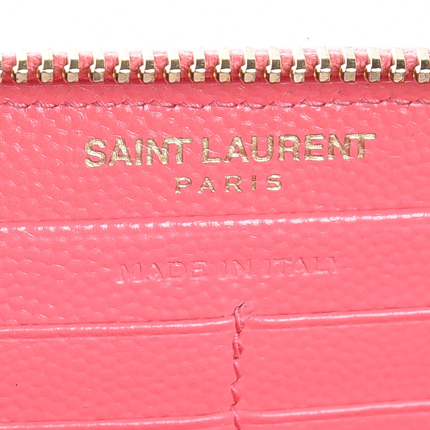 Saint Laurent Grain De Poudre Matelasse Chevron Monogram Zip Around Wallet Rose Clair 6 of 6