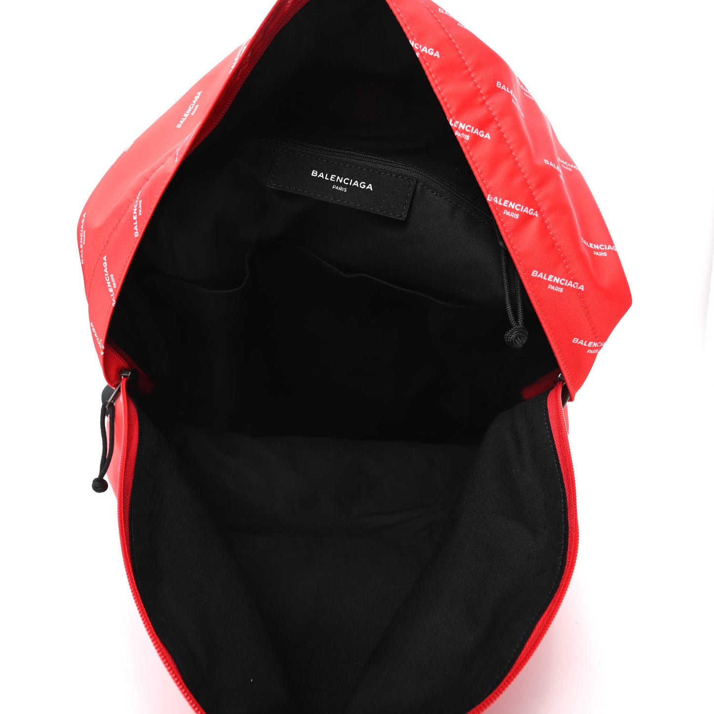 Twill Nylon Allover Logo Print Explorer Backpack Rouge Vermillion White