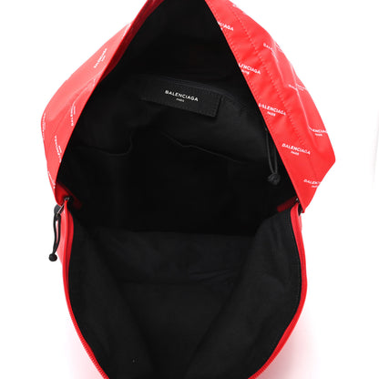Balenciaga Twill Nylon Allover Logo Print Explorer Backpack Rouge Vermillion White 5 of 9
