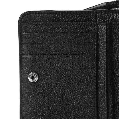 Saint Laurent Grained Calfskin Rive Gauche Compact Zip Around Wallet Black 8 of 9