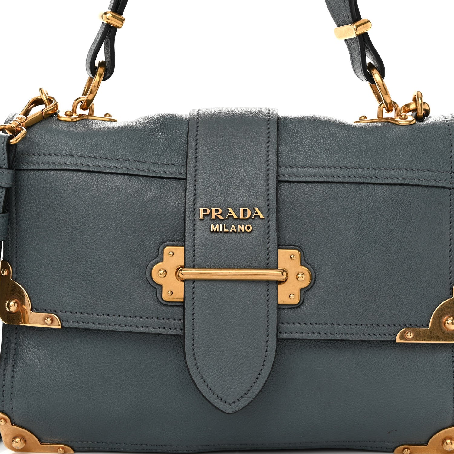 Prada Glace Calf Medium Soft Cahier Bag Marine Astrale 8 of 10