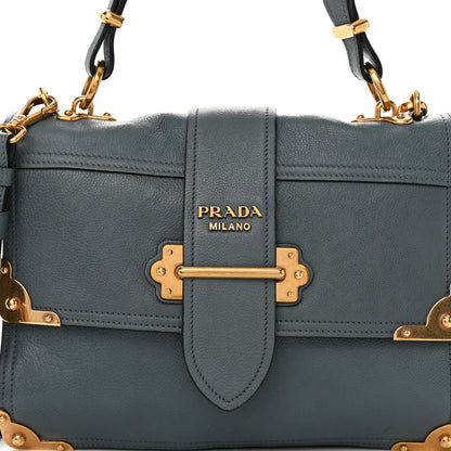 Prada Glace Calf Medium Soft Cahier Bag Marine Astrale 8 of 10