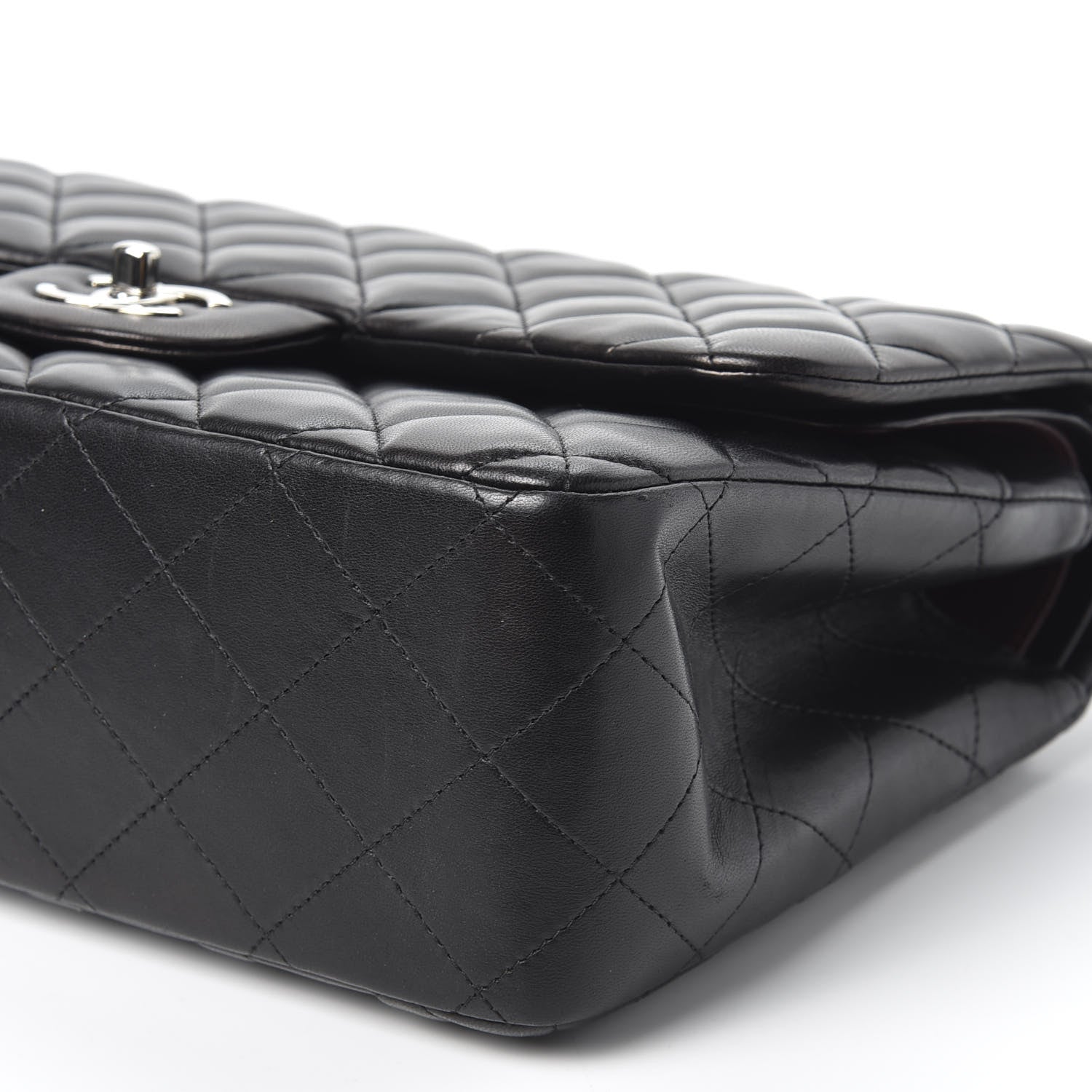 Chanel Lambskin Quilted Jumbo Double Flap Black 6 of 10