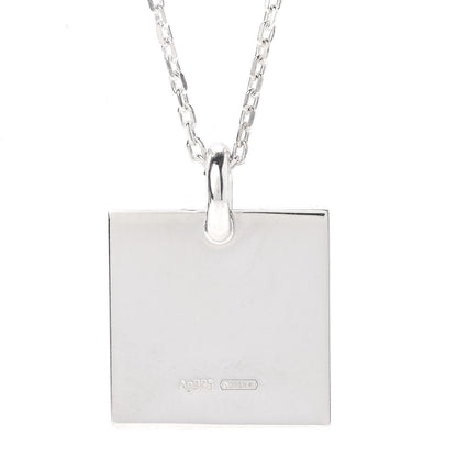 Gucci Sterling Silver Trademark Logo Square Pendant Necklace 4 of 5