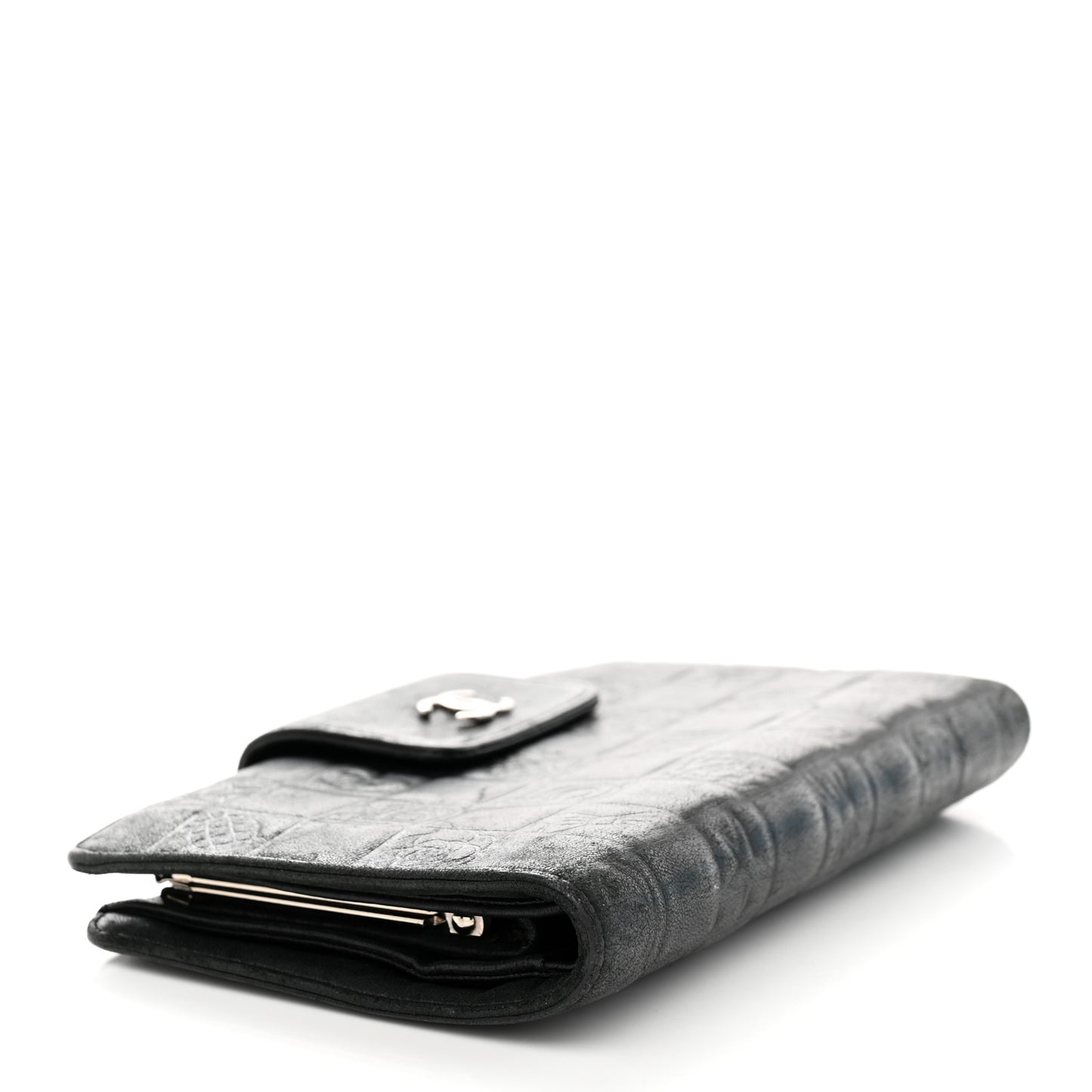 Calfskin Lucky Symbols French Wallet Black