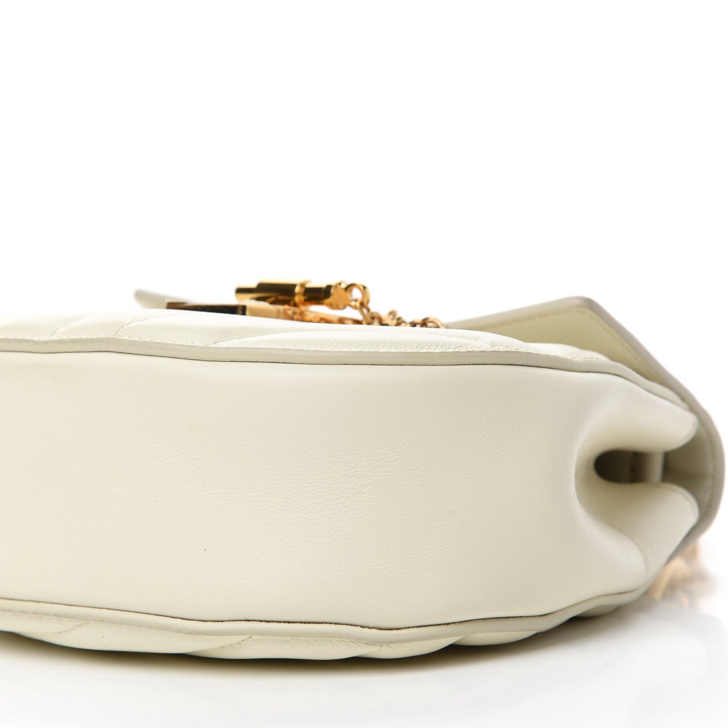 Calfskin Quilted Mini Drew Bijou Shoulder Bag Natural White