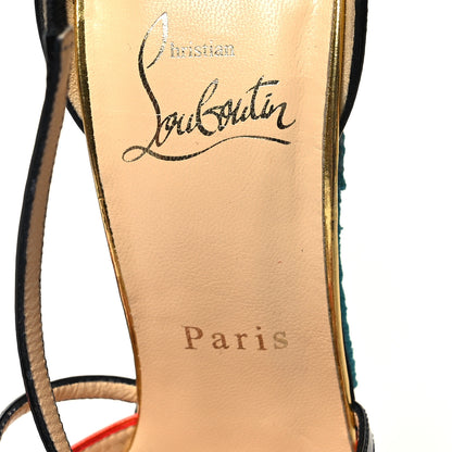 Christian Louboutin Patent Loubi Zeppa 140 Wedges 37.5 Black Red 7 of 8