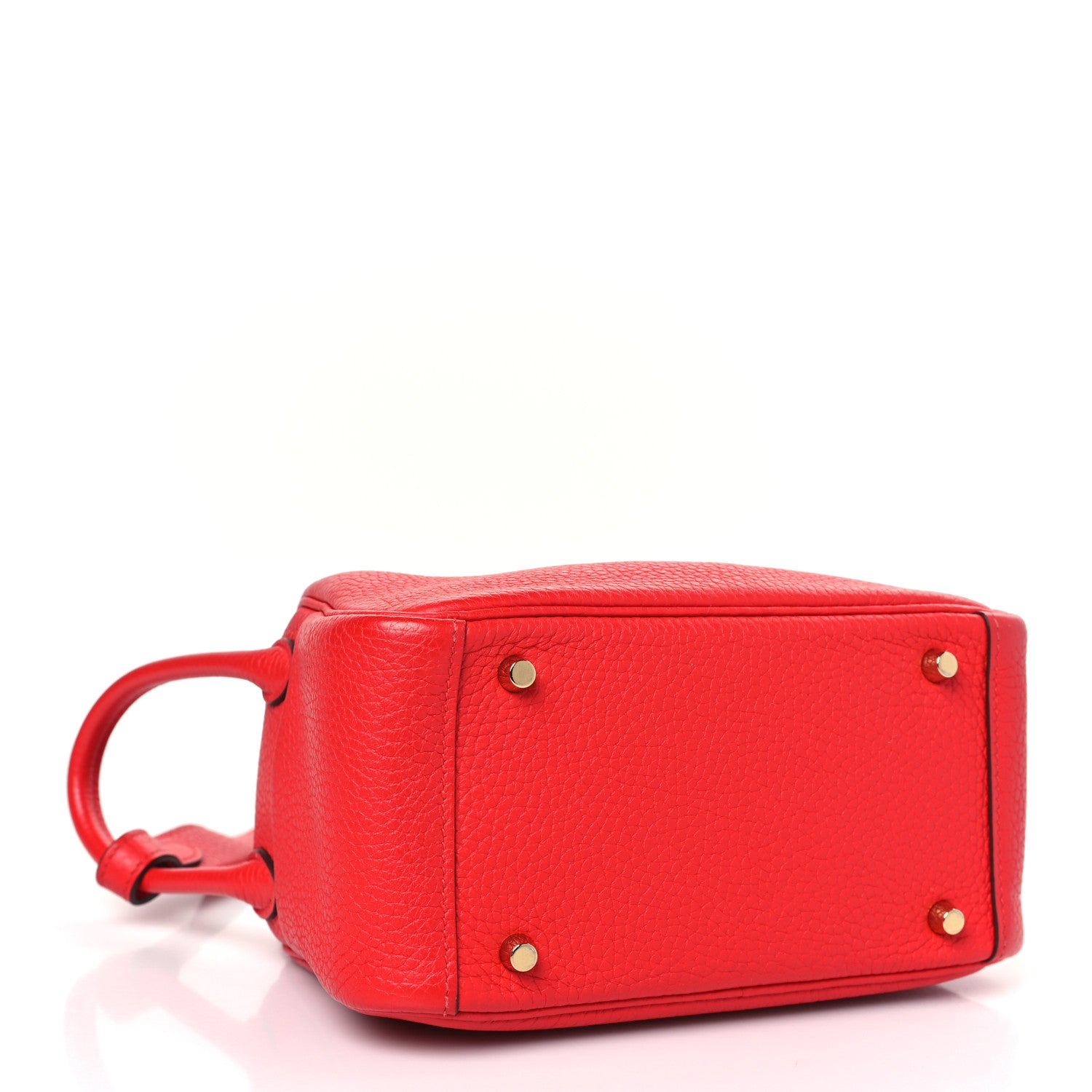 Hermes Taurillon Clemence Mini Lindy 20 Rouge de Coeur 4 of 9