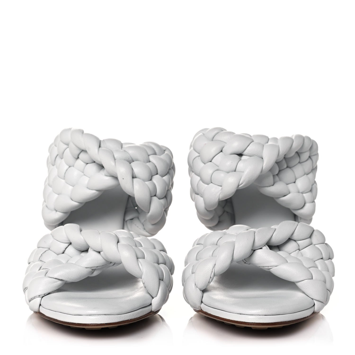 Bottega Veneta Nappa Twisted Padded Intrecciato Curve Slide Sandals 36 Optic White 2 of 8