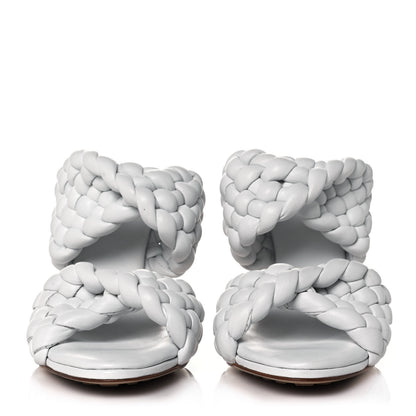 Bottega Veneta Nappa Twisted Padded Intrecciato Curve Slide Sandals 36 Optic White 2 of 8