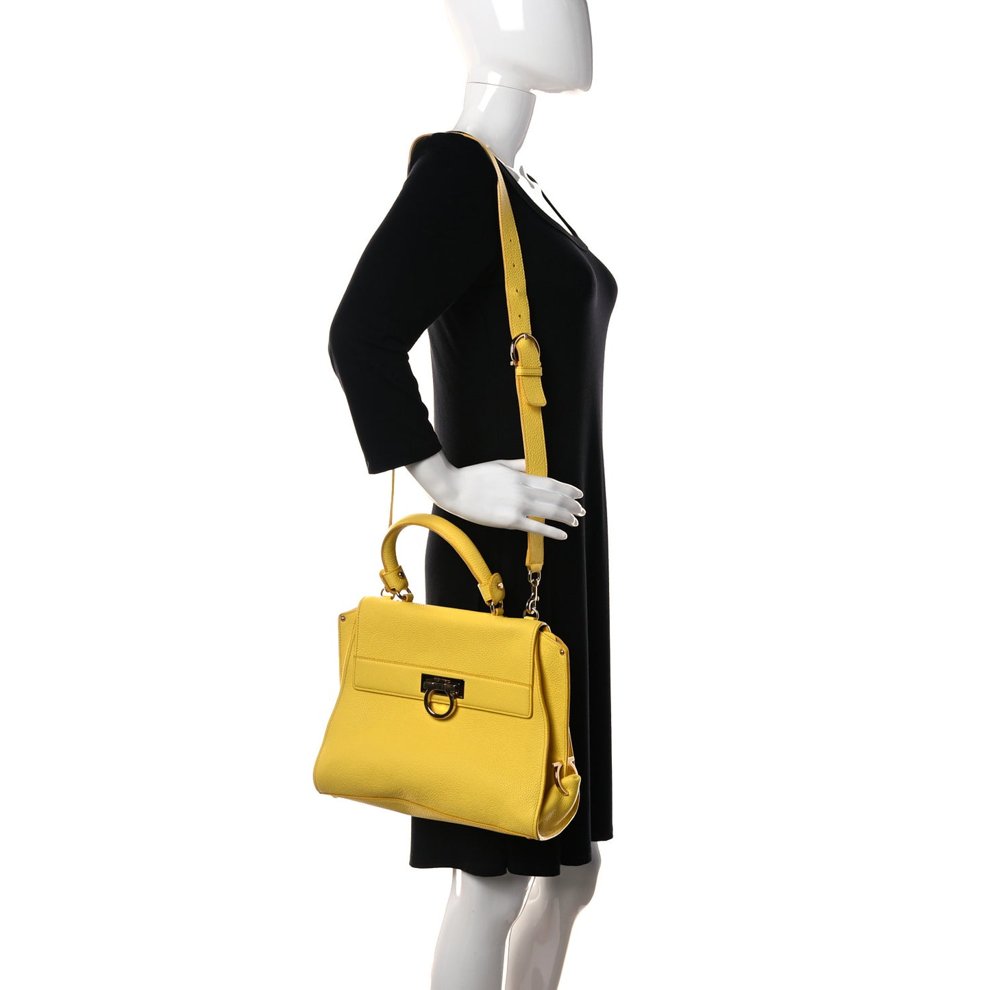 Calfskin Sofia Gancini Satchel Yellow